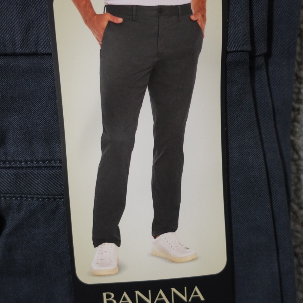 Banana Republic Chino Pants Men 38x30 Straight Fit Slim through Hip Thigh Gray - Picture 7 of 7